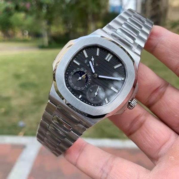 wristwatches men's mechanical watches automatic pp logo nautilus moon phase designer relojes para hombre, Slivery;brown
wristwatches men's mechanical watches automatic pp logo nautilus moon phase designer relojes para hombre, Slivery;brown