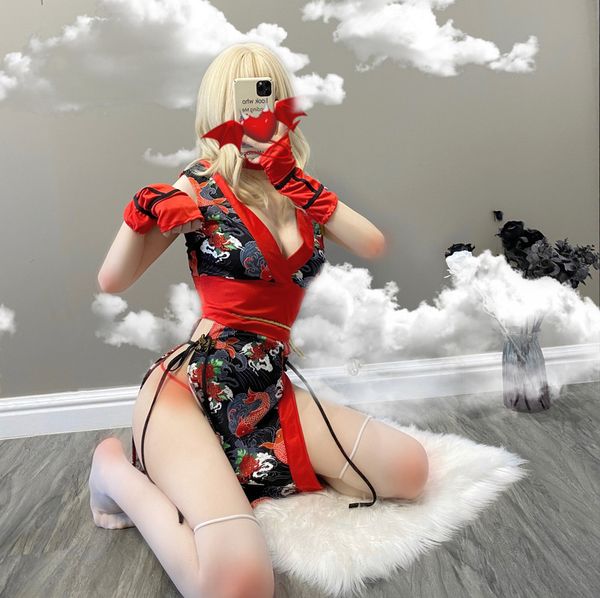 kimono robe bathrobe japanese traditional robe yukata roleplay costumes lingerie belt bride kimono dressing nightdress, Red;black
kimono robe bathrobe japanese traditional robe yukata roleplay costumes lingerie belt bride kimono dressing nightdress, Red;black