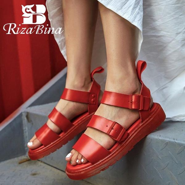 dress shoes rizabina woman flat heel sandals real leather buckle summer fashion thick bottom footwear size 34-40, Black
dress shoes rizabina woman flat heel sandals real leather buckle summer fashion thick bottom footwear size 34-40, Black