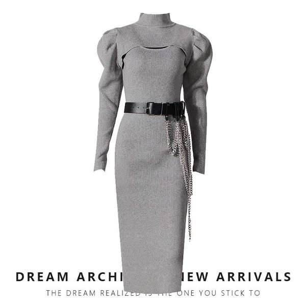 women's sweaters knitted two-piece set sweater 2021 autumn tie waist bag hip temperament famous dress spring clothes women kawaii, White;black
women's sweaters knitted two-piece set sweater 2021 autumn tie waist bag hip temperament famous dress spring clothes women kawaii, White;black