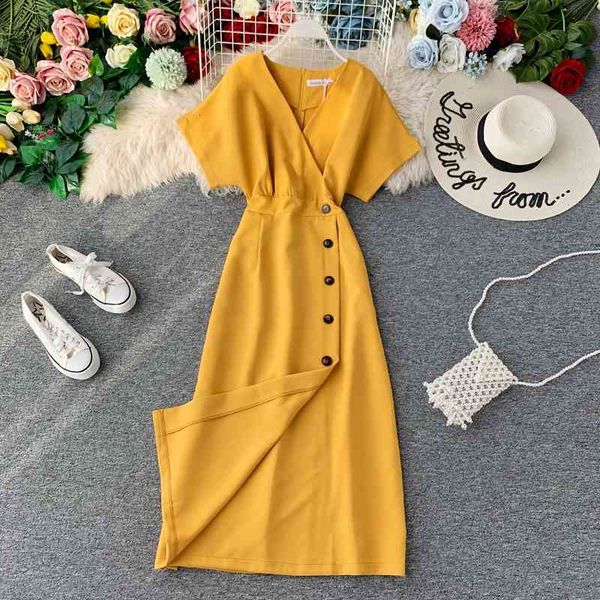 casual dresses vintage women long summer v-neck short sleeve single-breasted slim waist split vestidos ladies elegant dress g1093, Black;gray
casual dresses vintage women long summer v-neck short sleeve single-breasted slim waist split vestidos ladies elegant dress g1093, Black;gray