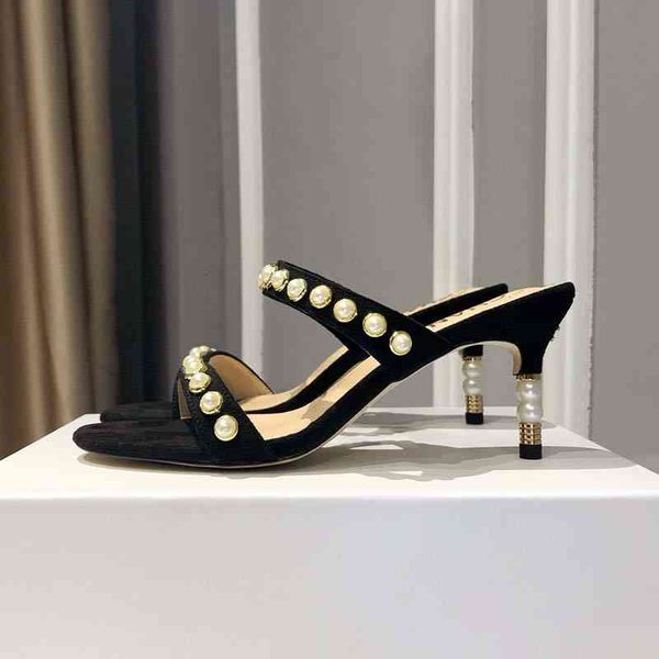 women slipper designers sandales designer femmes high heels little fragrant pearl slippers sandals heel height 6cm shoes flap brand genuine, Black
women slipper designers sandales designer femmes high heels little fragrant pearl slippers sandals heel height 6cm shoes flap brand genuine, Black