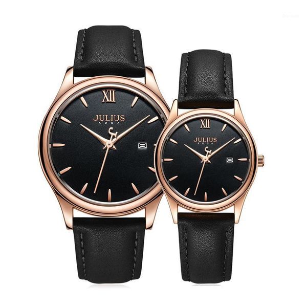 auto date julius men's watch women's couple lovers' clock fashion hours real leather simple boy girl's birthday gift box, Slivery;brown
auto date julius men's watch women's couple lovers' clock fashion hours real leather simple boy girl's birthday gift box, Slivery;brown