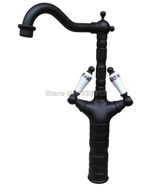bathroom sink faucets black oil rubbed bronze dual handles kitchen mixer tap / single hole deck mounted basin vessel wnf526
bathroom sink faucets black oil rubbed bronze dual handles kitchen mixer tap / single hole deck mounted basin vessel wnf526
