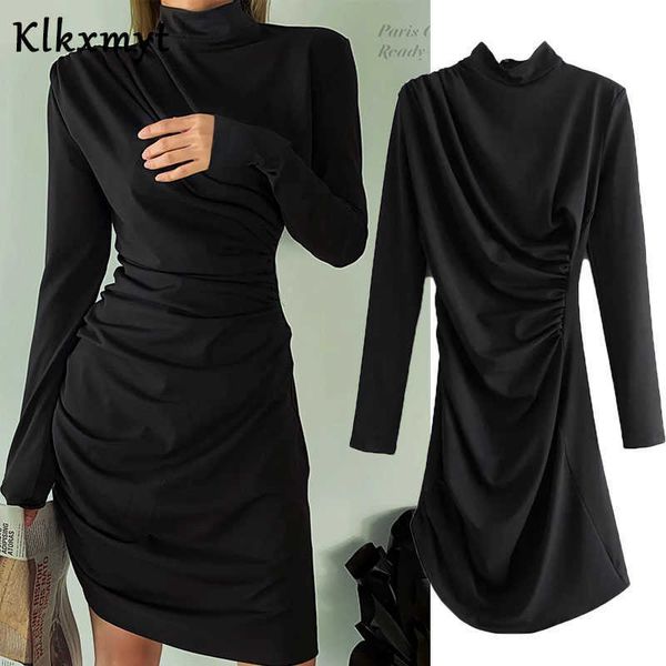klkxmyt za dress women chic fashion pleated midi vintage high neck long sleeves female es vestidos mujer 210527, Black;gray
klkxmyt za dress women chic fashion pleated midi vintage high neck long sleeves female es vestidos mujer 210527, Black;gray