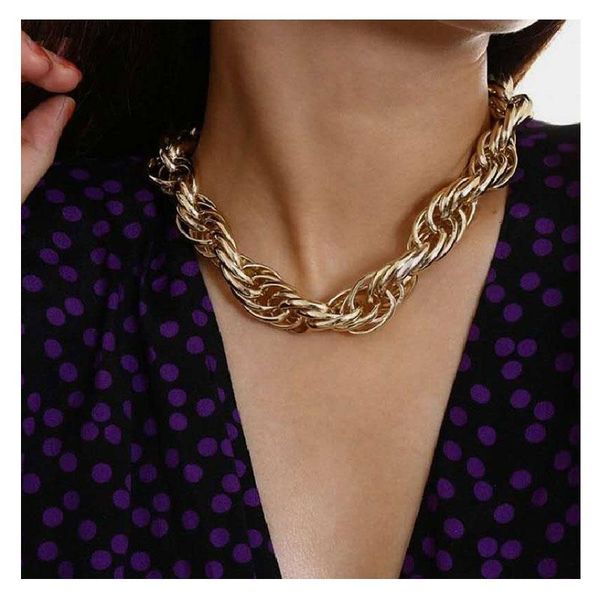 chains hahagirl vintage fashion big necklace for women statement twist gold color chunky thick lchoker chain necklaces party jewelry, Silver
chains hahagirl vintage fashion big necklace for women statement twist gold color chunky thick lchoker chain necklaces party jewelry, Silver