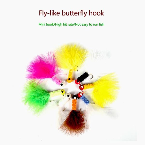 7pcs metal jig head barbed hook swim fishing lure feather jighead pike trout bass jigs tackle hooks
7pcs metal jig head barbed hook swim fishing lure feather jighead pike trout bass jigs tackle hooks