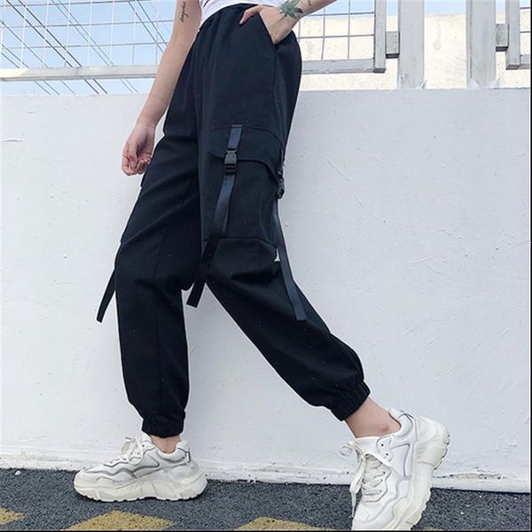 women pants solid khaki cargo high waist harajuku streetpants fashion black sport trousers streetwear harem p8896, Black;white
women pants solid khaki cargo high waist harajuku streetpants fashion black sport trousers streetwear harem p8896, Black;white