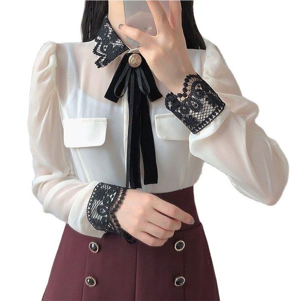 women's blouses & shirts comel2021 patchwork lace pleated girls elegance all match gentle chic office lady loose high quality, White
women's blouses & shirts comel2021 patchwork lace pleated girls elegance all match gentle chic office lady loose high quality, White