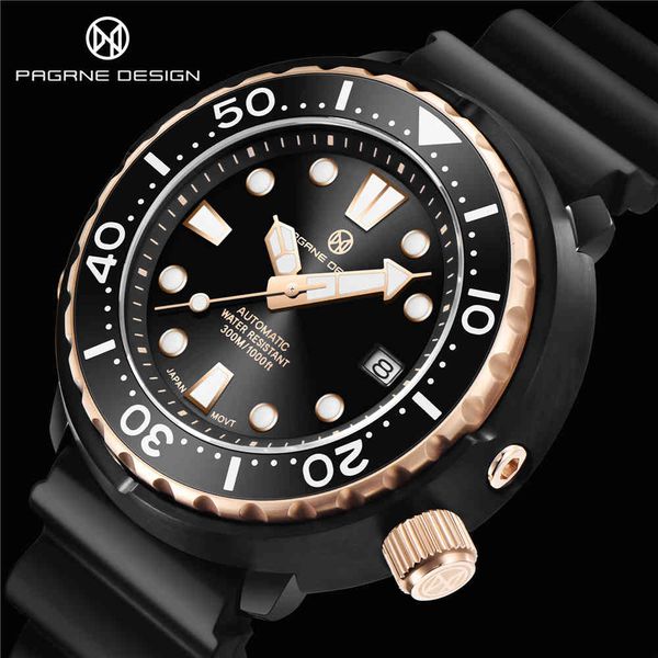 watch pagrne design men's automatic 300m waterproof sapphire glass stainless steel ceramic bezel wristwatch, Slivery;brown
watch pagrne design men's automatic 300m waterproof sapphire glass stainless steel ceramic bezel wristwatch, Slivery;brown