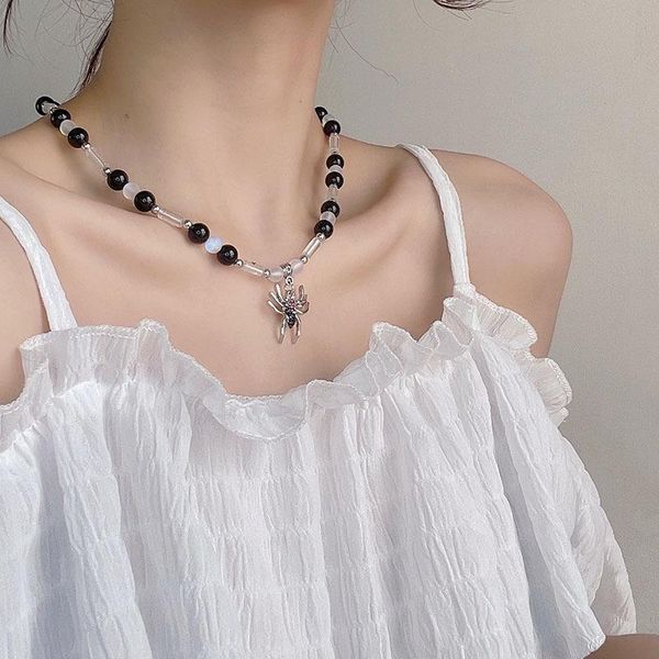 pendant necklaces origin summer statement street style black spider necklace for women girls asymmetric round bead metal jewelry, Silver
pendant necklaces origin summer statement street style black spider necklace for women girls asymmetric round bead metal jewelry, Silver