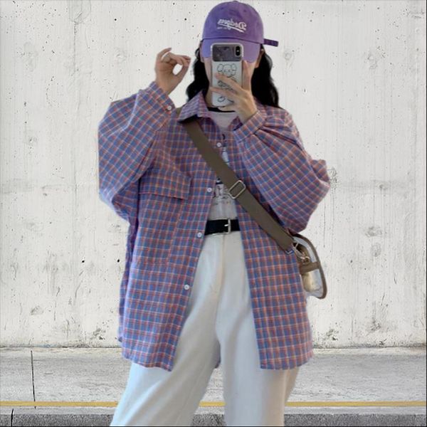 deeptown lattice fashion autumn women blouses plaid korean style long sleeve loose leisure female clothes, White
deeptown lattice fashion autumn women blouses plaid korean style long sleeve loose leisure female clothes, White