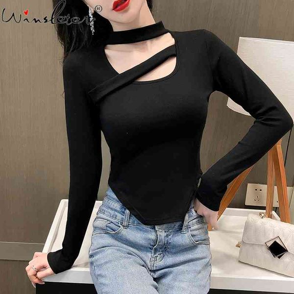women's t-shirt spring cotton european style girls hollow out dissymmetry women long sleeve bottoming shirt tees t12202a, White
women's t-shirt spring cotton european style girls hollow out dissymmetry women long sleeve bottoming shirt tees t12202a, White