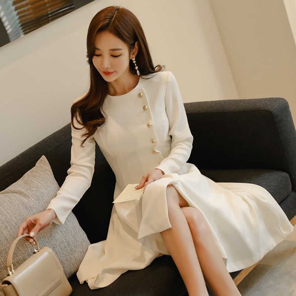 autumn korean a-line dress women elegant single-breasted dresses solid casual ol office work vestidos 210529, Black;gray
autumn korean a-line dress women elegant single-breasted dresses solid casual ol office work vestidos 210529, Black;gray