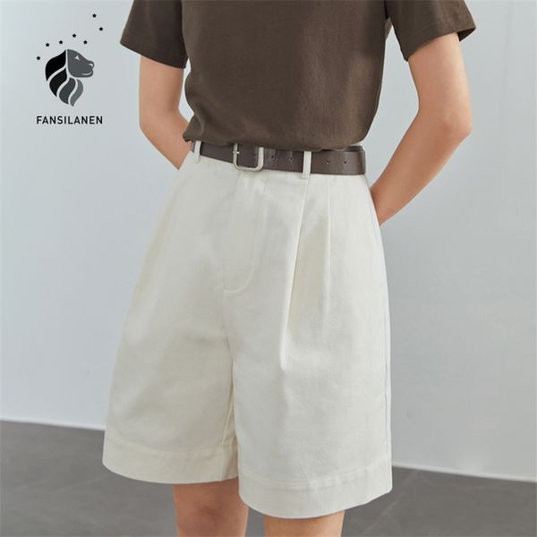 fansilanen 100% cotton casual white denim shorts women summer high waist shorts jeans female vintage belt loose shorts 210611, White;black
fansilanen 100% cotton casual white denim shorts women summer high waist shorts jeans female vintage belt loose shorts 210611, White;black