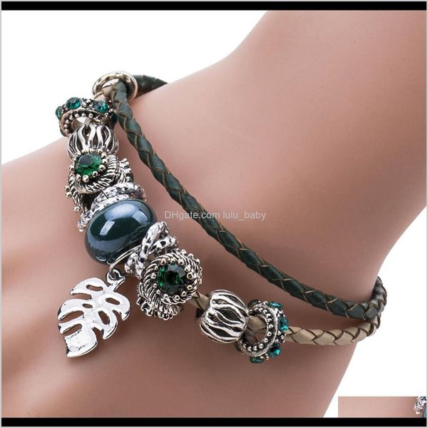beaded, strands bracelets jewelry drop delivery 2021 eh8104 exaggerated alloy bracelet diamond leaf leather rope female multi-layer weaving, Black
beaded, strands bracelets jewelry drop delivery 2021 eh8104 exaggerated alloy bracelet diamond leaf leather rope female multi-layer weaving, Black