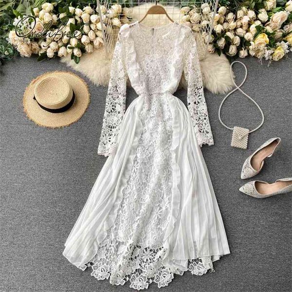 summer women lace party dress long sleeve hollow out pleated ruffle elegant vacation maxi 210513, Black;gray
summer women lace party dress long sleeve hollow out pleated ruffle elegant vacation maxi 210513, Black;gray