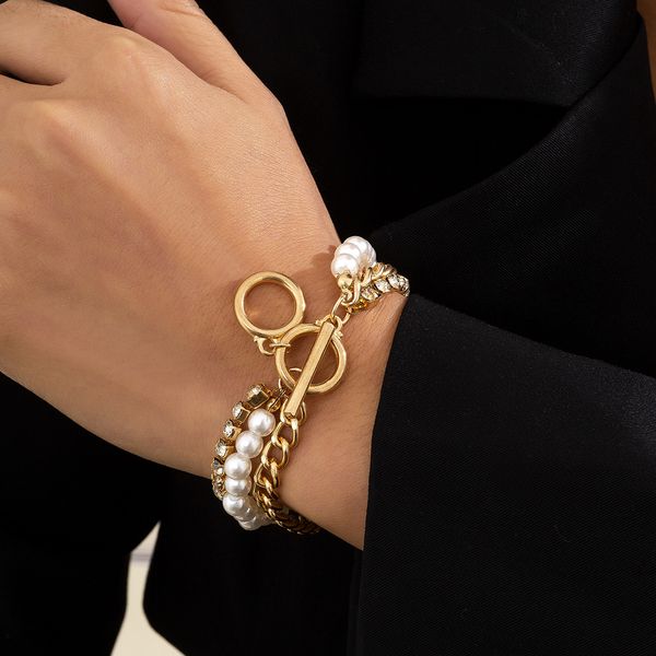 s2666 fashion jewelry multi layer faux pearl beaded rhinestone chains bracelet, Golden;silver
s2666 fashion jewelry multi layer faux pearl beaded rhinestone chains bracelet, Golden;silver