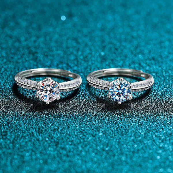 half silver s925 wall sterling mountain mosang six claw female inlaid diamond proposal ring, personality trend ring, Slivery;golden
half silver s925 wall sterling mountain mosang six claw female inlaid diamond proposal ring, personality trend ring, Slivery;golden