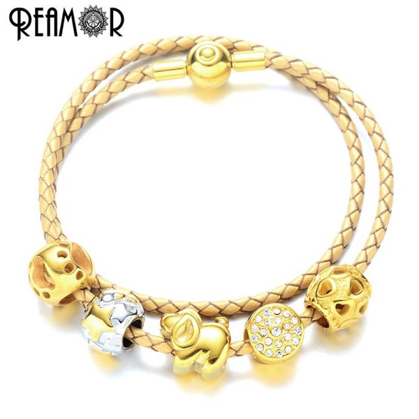 charm bracelets reamor trendy women plating gold charms beaded jewelry cute dog beads leather rope chain bracelet women's cuff bangles, Golden;silver
charm bracelets reamor trendy women plating gold charms beaded jewelry cute dog beads leather rope chain bracelet women's cuff bangles, Golden;silver