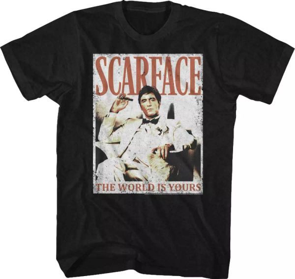 scarface world is yours t shirt licensed mafia al pacino montana movie black, White;black 
scarface world is yours t shirt licensed mafia al pacino montana movie black, White;black