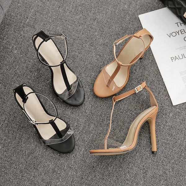 t-strap summer gladiator sandals transparent thin high heels clip toe shoes woman ankle buckle european fashion sandalias mujer, Black
t-strap summer gladiator sandals transparent thin high heels clip toe shoes woman ankle buckle european fashion sandalias mujer, Black