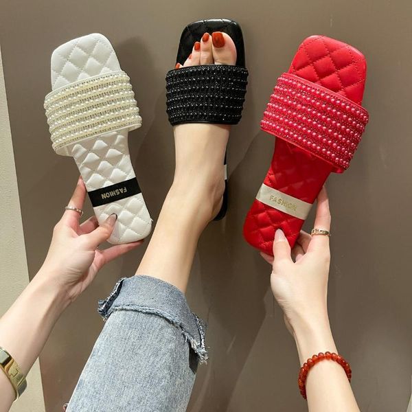 slippers fashion bohemian the womans shoes summer outside string bead comfortable flat with low (1cm-3cm) solid slides, Black
slippers fashion bohemian the womans shoes summer outside string bead comfortable flat with low (1cm-3cm) solid slides, Black