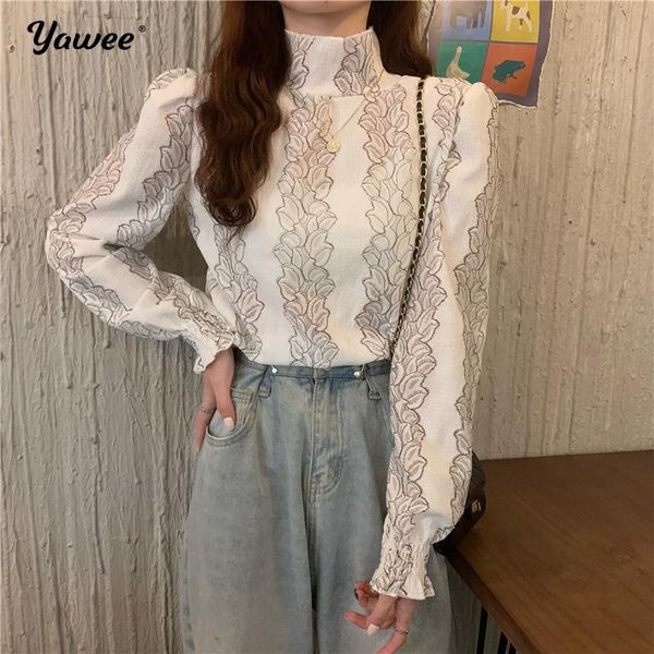 women's blouses & shirts lace mesh patchwork women blouse chic sweet cute femme blusas 2021 long sleeve flower pattern pullover shirt, White
women's blouses & shirts lace mesh patchwork women blouse chic sweet cute femme blusas 2021 long sleeve flower pattern pullover shirt, White