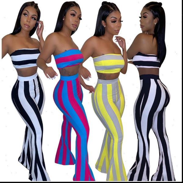 striped two piece set womens tracksuits summer strapless crop and bell bottom flare pants suit matching sets outfits sexy, Gray
striped two piece set womens tracksuits summer strapless crop and bell bottom flare pants suit matching sets outfits sexy, Gray