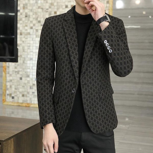 men's suits & blazers thickened single suit jacket fashion printed casual coat versatile business blazer, White;black
men's suits & blazers thickened single suit jacket fashion printed casual coat versatile business blazer, White;black
