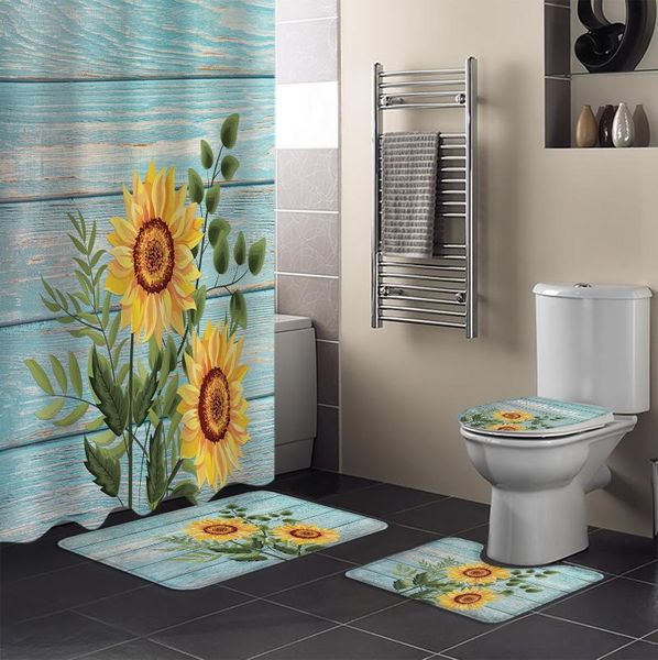 sunflower blue wood board shower curtain set toilet seat cover bathroom decor accessories mat curtains
sunflower blue wood board shower curtain set toilet seat cover bathroom decor accessories mat curtains