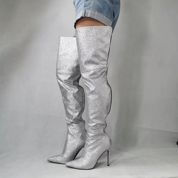 boots olomm craft woman high thigh bling boots stiletto pointed toe-to-toe beautiful silver shoes club plus me size 5-15 n42w, Black
boots olomm craft woman high thigh bling boots stiletto pointed toe-to-toe beautiful silver shoes club plus me size 5-15 n42w, Black