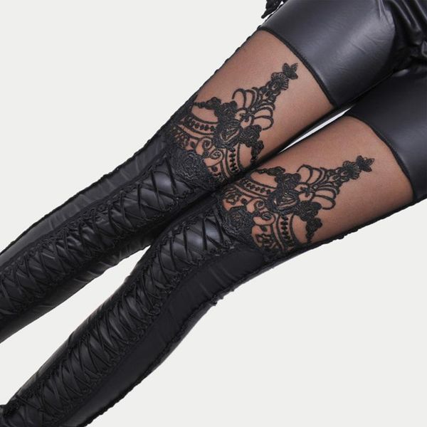 seamless flower embroidery women leggings fashion print high waist elastic length imitation leather lace women's, Black
seamless flower embroidery women leggings fashion print high waist elastic length imitation leather lace women's, Black