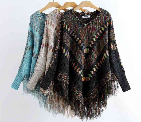 cape women's women's retro tassel shawl cloak sweater color matching coat jkfg, Black
cape women's women's retro tassel shawl cloak sweater color matching coat jkfg, Black
