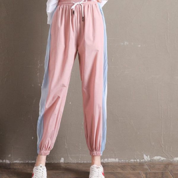 women's pants & capris thin wild contrasting ice silk bloomers harem joggers lady summer women trousers beam feet sports loose casual, Black;white
women's pants & capris thin wild contrasting ice silk bloomers harem joggers lady summer women trousers beam feet sports loose casual, Black;white