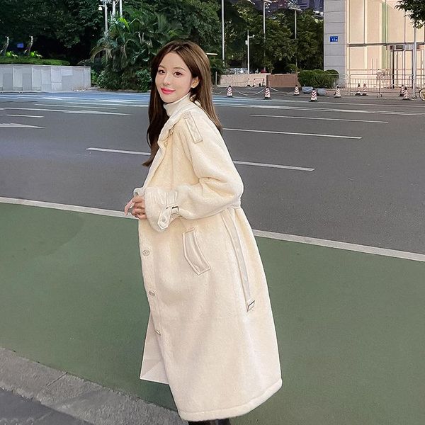 women's wool & blends the 2021 minus age female cloth coat winter sweet apricot temperament in long knee-length, Black
women's wool & blends the 2021 minus age female cloth coat winter sweet apricot temperament in long knee-length, Black