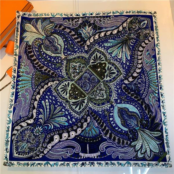 scarves 90cm brand paisley bandana foulard square scarf women twill silk shawl hijab handmade curled design head, Blue;gray
scarves 90cm brand paisley bandana foulard square scarf women twill silk shawl hijab handmade curled design head, Blue;gray