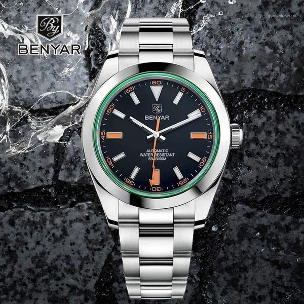 mens watches benyar 2021 men automatic watch stainless steel wristwatch waterproof mechanical clock wristwatches, Slivery;brown
mens watches benyar 2021 men automatic watch stainless steel wristwatch waterproof mechanical clock wristwatches, Slivery;brown