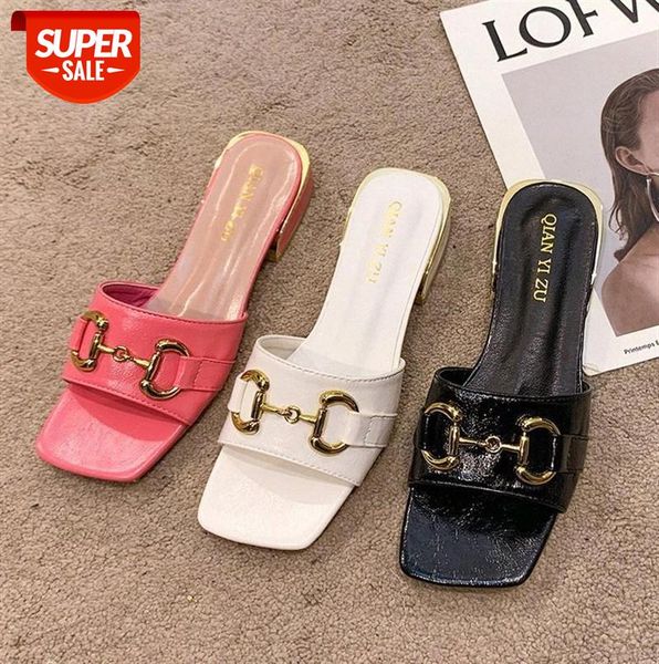 women's sandals and slippers, metal buckle, one-line korean style, fashion lazy shoes, slippers #bf9s, Black
women's sandals and slippers, metal buckle, one-line korean style, fashion lazy shoes, slippers #bf9s, Black