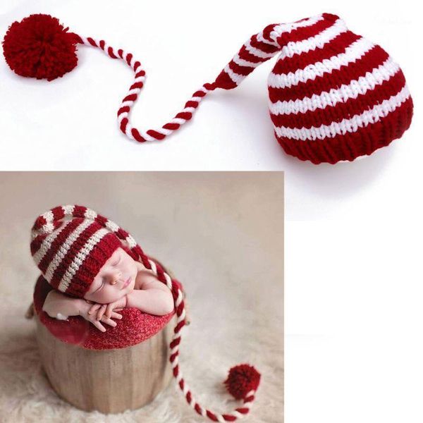 skirts baby knitting long tails christmas hat born pography props stripe crochet hats for1
