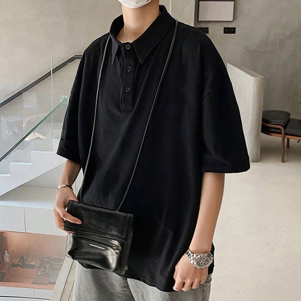 2022 summer casual men's trendy brand ins lapel polo shirt short-sleeved male hong kong style student korean version of the trend of sl, White;black
2022 summer casual men's trendy brand ins lapel polo shirt short-sleeved male hong kong style student korean version of the trend of sl, White;black