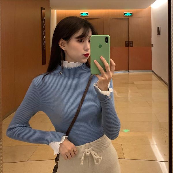 women's sweaters 2021 autumn and winter women warm clothes turtleneck lotus leaf fake two-piece hedging bottoming pullover sweater, White;black
women's sweaters 2021 autumn and winter women warm clothes turtleneck lotus leaf fake two-piece hedging bottoming pullover sweater, White;black