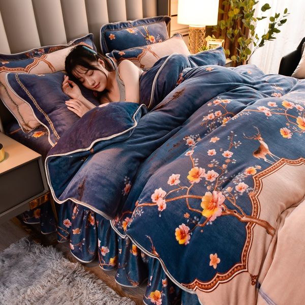 winter warm coral four piece set anti-static flannel quilt cover milk veet golden sable bedding
winter warm coral four piece set anti-static flannel quilt cover milk veet golden sable bedding