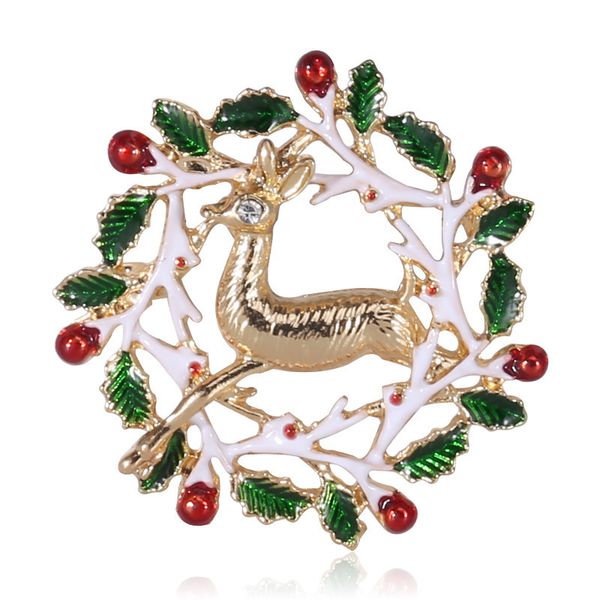 factory fashionable oil dripping elk wreath brooch simple and versatile clothing accessories pin christmas
factory fashionable oil dripping elk wreath brooch simple and versatile clothing accessories pin christmas