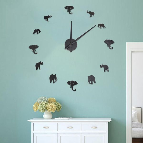set elephant wall clock diy three-dimensional creative fashion simple decoration paste (black) clocks
set elephant wall clock diy three-dimensional creative fashion simple decoration paste (black) clocks