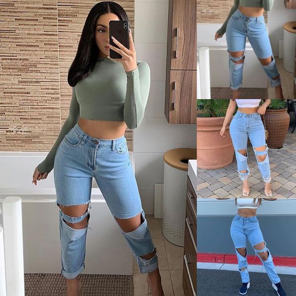 women's jeans sweatpants hole pants casual autumn ladies ripped skinny pencil high waist outwears 21803, Blue
women's jeans sweatpants hole pants casual autumn ladies ripped skinny pencil high waist outwears 21803, Blue