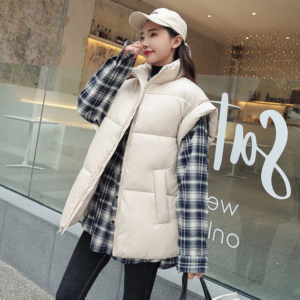 vests 19 korean version harajuku bf bread suit waistcoat down cotton padded vt short oversized coat women's, Black;white
vests 19 korean version harajuku bf bread suit waistcoat down cotton padded vt short oversized coat women's, Black;white