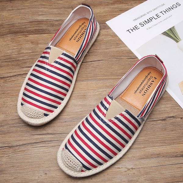 2021 men casual shoes spring fishmen striped shoes flats shoes lazy cotton straw loafers espadrilles slip-on
2021 men casual shoes spring fishmen striped shoes flats shoes lazy cotton straw loafers espadrilles slip-on