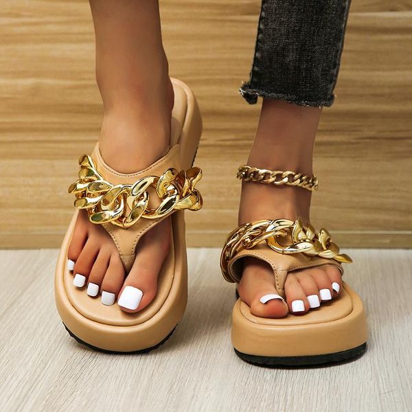 slippers large size women 2021 summer platform thick sole mid heel metal chain strap anklet clip toe roman slides, Black
slippers large size women 2021 summer platform thick sole mid heel metal chain strap anklet clip toe roman slides, Black
