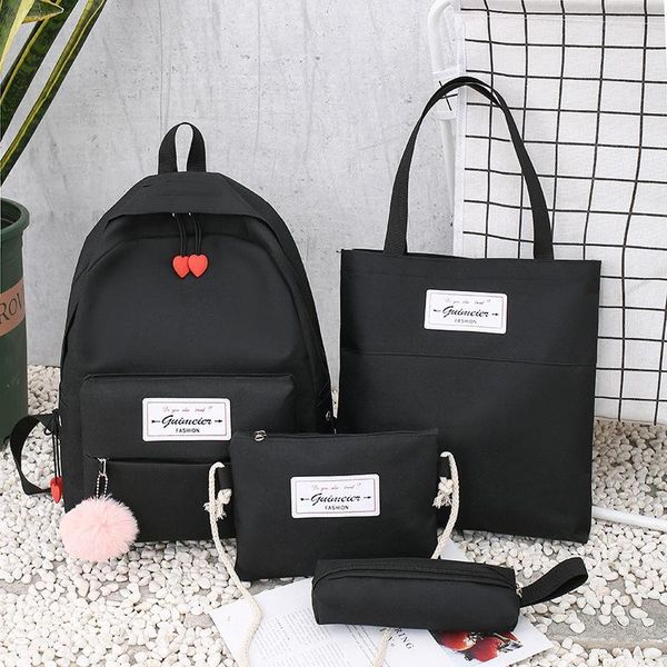 school bags 4 piece set casual backpacks cute for teenager girls women backpack solid color large lapshoulder bag
school bags 4 piece set casual backpacks cute for teenager girls women backpack solid color large lapshoulder bag